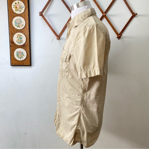 Sisley Antiqued Button Down Shirt Made In Italy - Picture 6 of 16